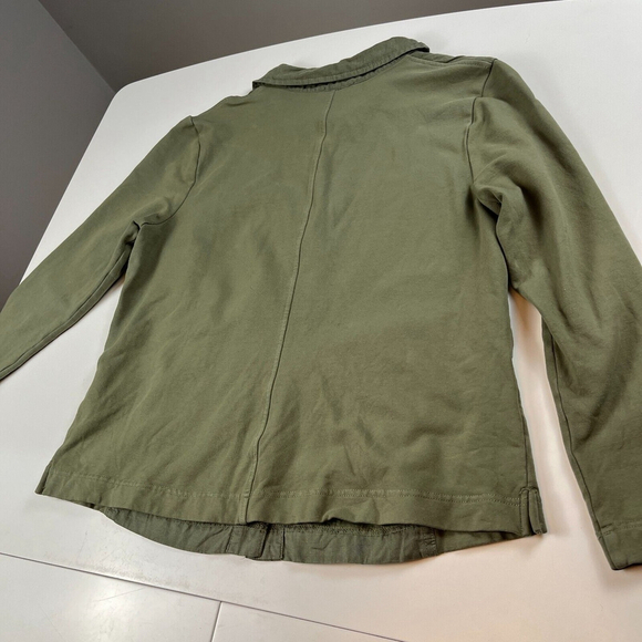 Olsen women button up shirt cotton linen army green size 40 - Picture 5 of 7
